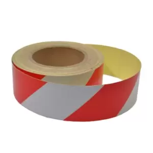 Image of Red/White Reflective Tape 50mm x 25MTRS
