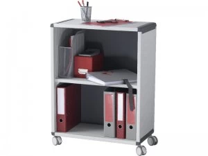 Image of Fast Paper Mobile 2 Compartment Bookcase Grey/Charcoal
