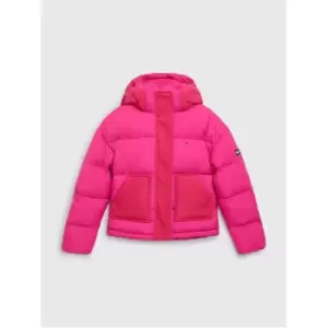 Image of Tommy Hilfiger Mixed Media Puffer - Pink