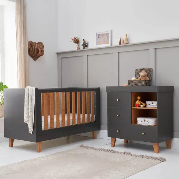 Image of Tutti Bambini Como 2 Piece Room Set - Slate Grey / Rosewood