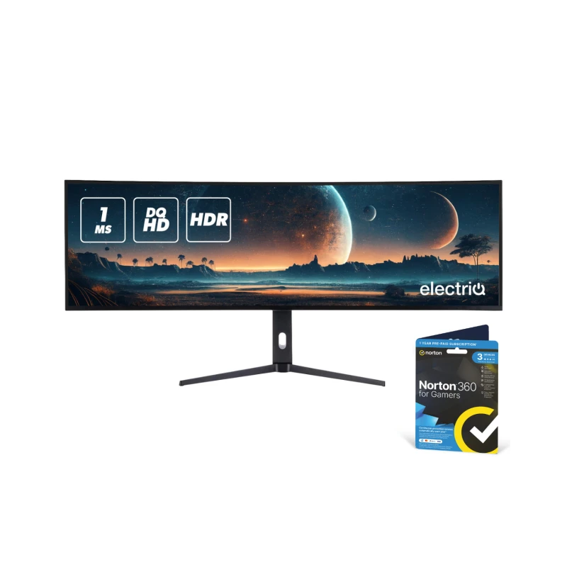 Image of electriQ 49 IPS 5K DQHD 144Hz 1ms Super UltraWide Curved Gaming Monitor eiq-495KCSUW144IPS Black
