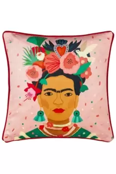 Image of Frida Piped Velvet Polyester Filled Cushion