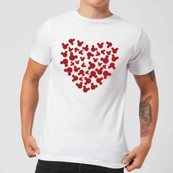 Image of Disney Mickey Mouse Heart Silhouette T-Shirt - White - 3XL