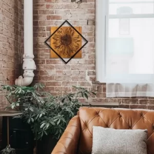 Image of Daisy Walnut Black Decorative Wooden Wall Accessory