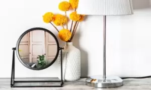 Image of Harbour Housewares Round Makeup Mirror: 33 x 35cm / Gold