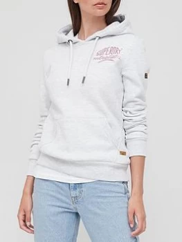 Image of Superdry Glitter Sparkle Hoodie - Grey, Size 12, Women