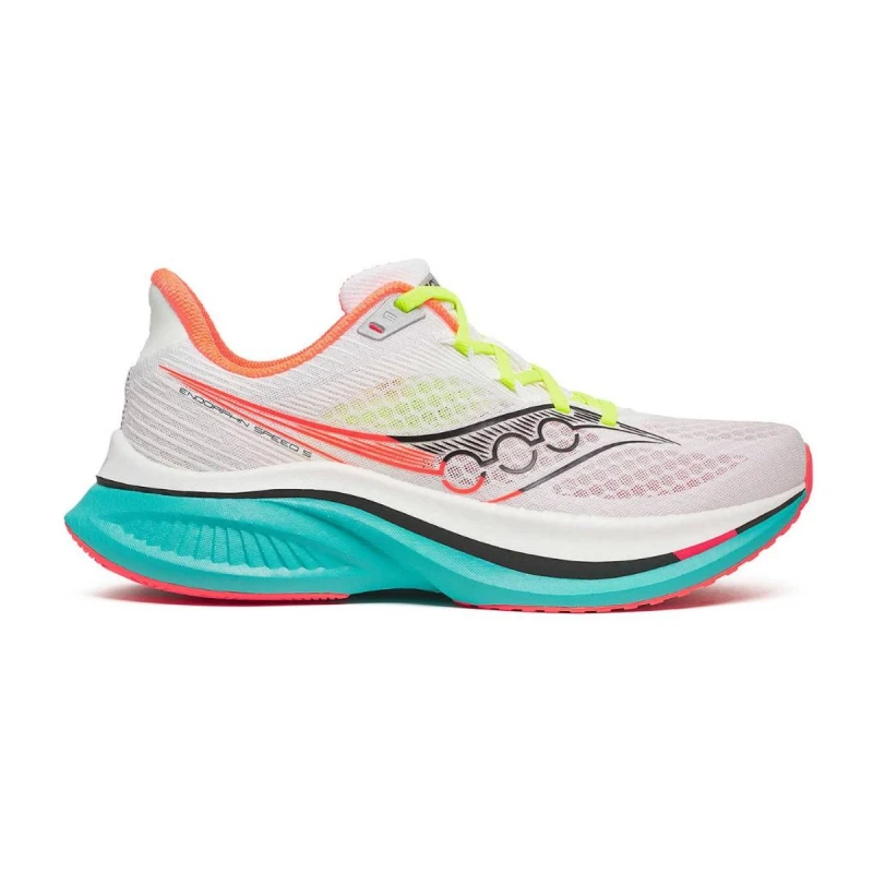 Image of Saucony Endorphin Speed 5 Shoes White Green AW25, Size 45 - EUR