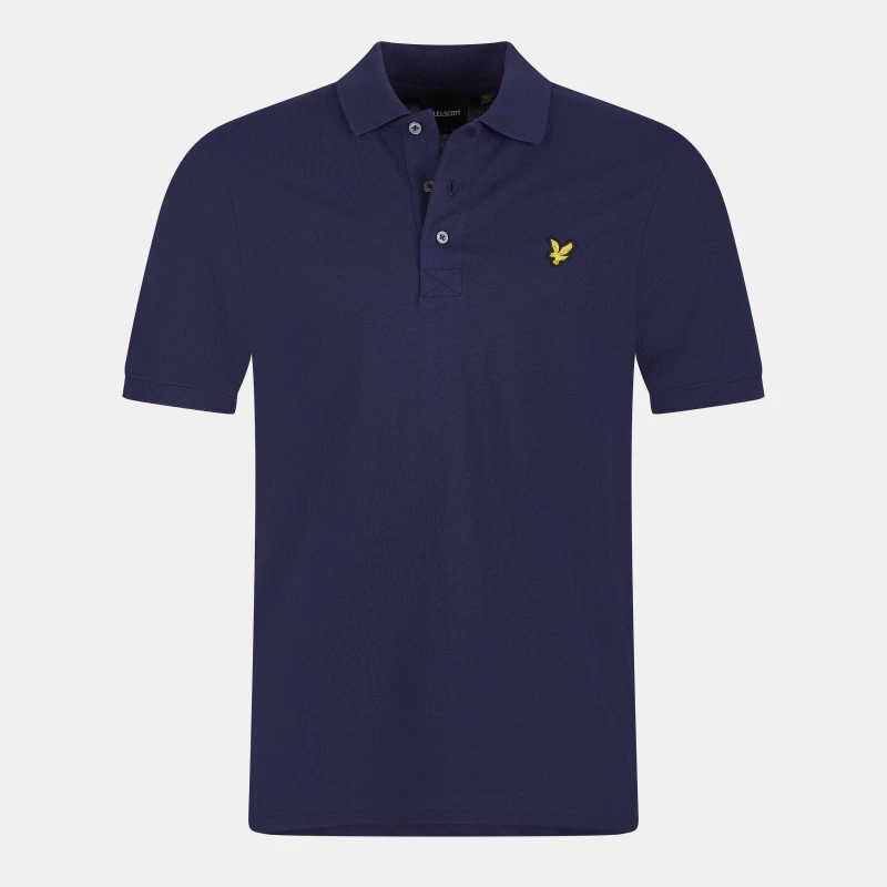 Image of Lyle and Scott Basic Short Sleeve Polo Shirt - Blue Blue XS