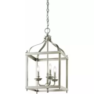 Image of Loops - 3 Bulb Ceiling Pendant Light Fitting Brushed Nickel LED E14 60W Bulb