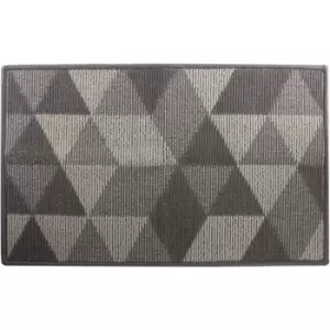 Image of Grey Geometric Indoor Doormat Grey - Pukkr