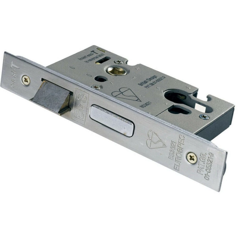 Image of Loops Euro Profile BS Double Cylinder Sashlock 64mm Depth Satin Stainless Steel Metallics unisex