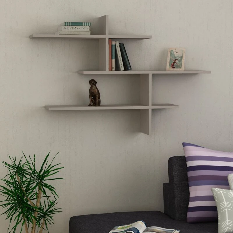 Image of DECORTIE Decortie Leo Modern Floating Shelf 80.5cm Tall - Mocha Grey M.KT.01.11262.5
