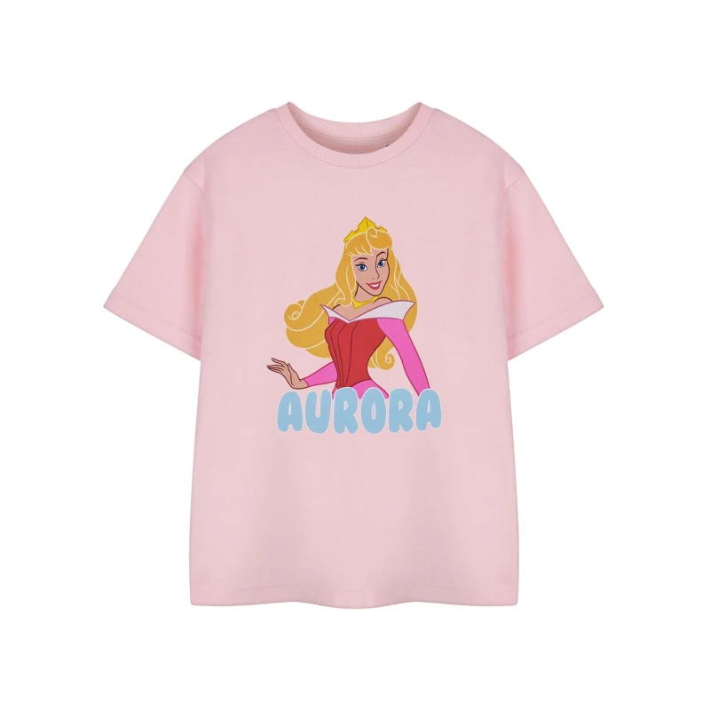 Image of (7-8 Years) Disney Short Sleeved T-Shirt (Girls Pink)