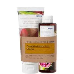 Image of Korres Golden Passion Fruit Body Milk and Body Cleanser Duo