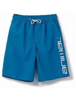 Image of Animal Boys Tannar Logo Swim Shorts - Blue