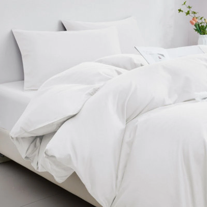 Image of Ezysleep Ezysleep 100% Egyptian Cotton Silver Duvet Cover Set in White Size: Double White Double Unisex 0721545407092