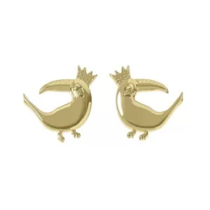 Image of Ladies Sara Miller The Piccadilly 18Ct Gold Plated Toucan Stud Earrings