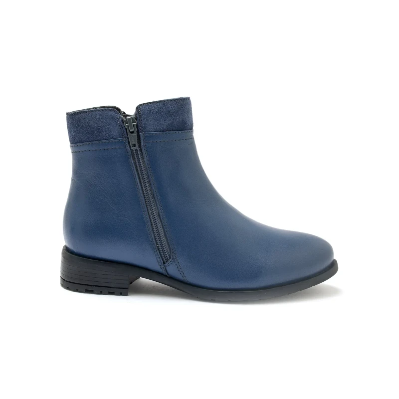 Image of Pediconfort Leather double zip ankle boots For Her Pediconfort Marron Female 39