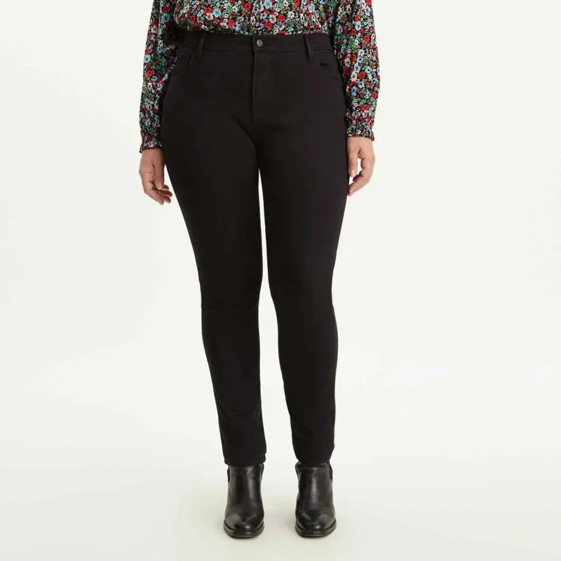 Image of Levis Womens High Rise Long Shot Skinny Jeans Black female 30 L32