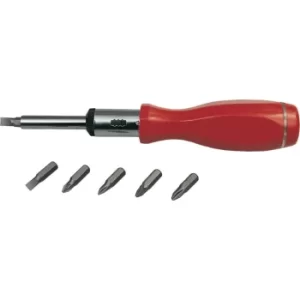 Image of 1/4" Hex Bit Ratchet Driver Set C/W 6 Bits