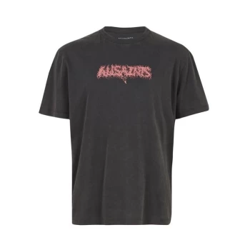 Image of AllSaints Aurocide Short Sleeve Crew - Jet Black