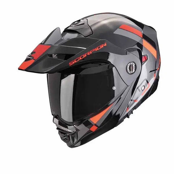 Image of Scorpion ADX-2 Galane Silver Black Red Adventure Helmet Size M