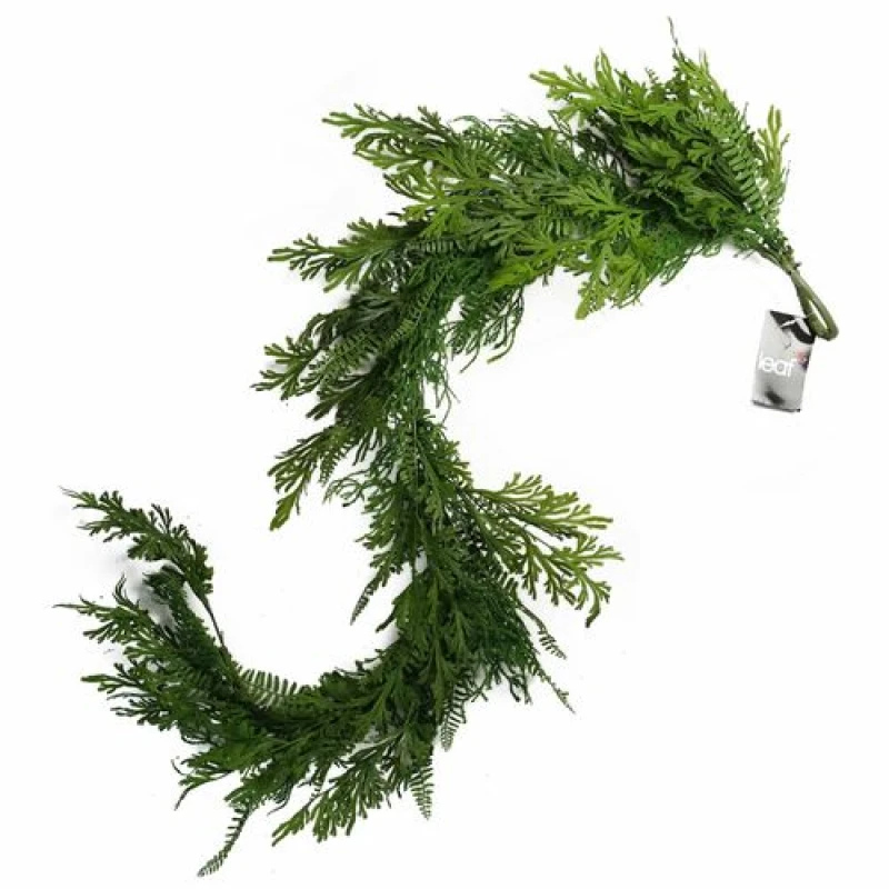 Image of Leaf 140cm Artificial Trailing Hanging Fern Garland Plant Realistic Green