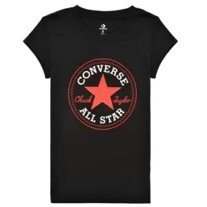 Image of Converse TIMELESS CHUCK PATCH TEE Girls Childrens T shirt in Black - Sizes 8 / 10 ans,10 / 12 ans,12 / 13 ans