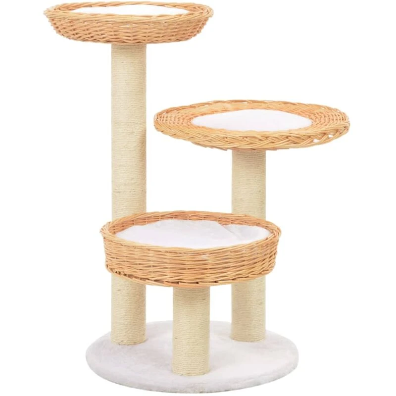 Image of VIDAXL Vidaxl - Cat Tree with Sisal Scratching Post Natural Willow Wood 170724fr