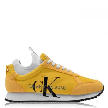 Image of Calvin Klein Jeans Jemmy Low Top Suede Trainers - Lemon Chrome