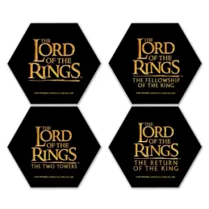 Image of Lord Of The Rings LOTR Logos Hexagonal Coaster Set