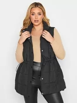 Image of Yours Lightweight Quilted Gilet Black, Size 16, Women