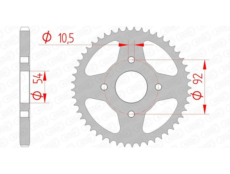 Image of AFAM Steel Standard Rear Sprocket 12202 - 428