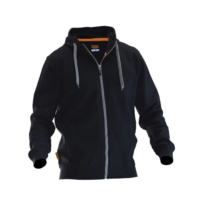 Image of Jobman Mens Full Zip Hoodie in Black Size: Small Black Male S