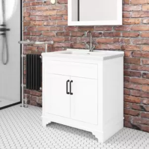 Image of 800mm White Freestanding Vanity Unit with Basin - Camden
