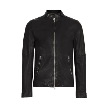 Image of AllSaints Cora Leather Jacket - Jet Black