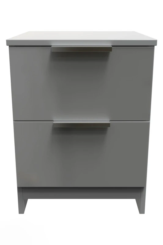 Image of Unbranded|Welcome Alanna 2 Drawer Bedside Table Grey JX03402