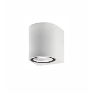 Image of Cincinnati Round Outdoor Down Wall Lamp Aluminium White Glass LED GU10 1x7W IP54 - Merano
