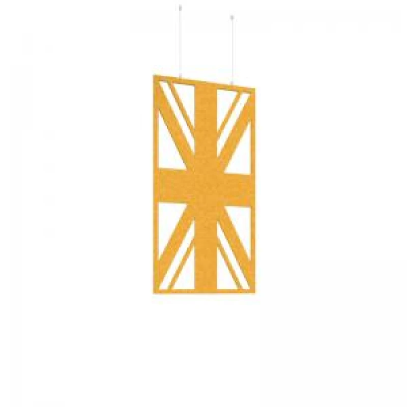 Image of Piano Chords Acoustic Patterned Hanging Screens In Yellow H1200 x W600mm with Hanging Wires And Hooks - Union (4 Pack)
