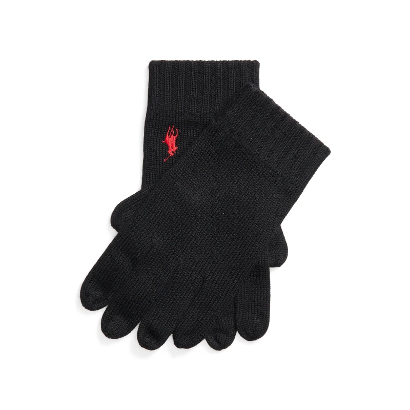 Image of Polo Ralph Lauren Pony Wool Gloves Polo Black male One Size