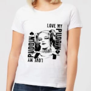 Image of DC Comics Suicide Squad Harley Love Puddin Womens T-Shirt - White