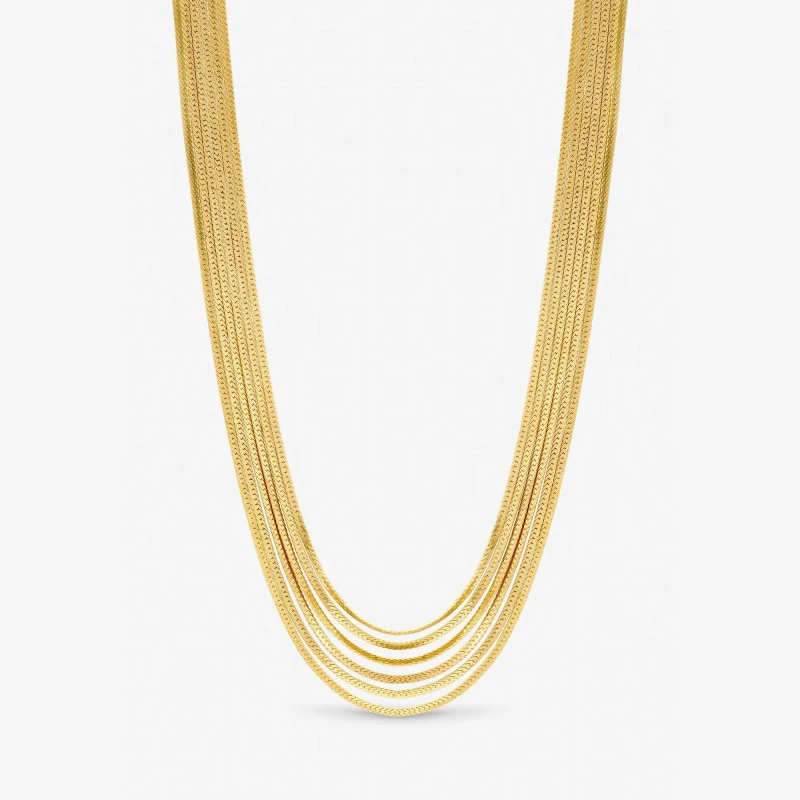 Image of Inicio Womens Gold Plated Multi Layered Necklace - Gift Pouch Gold Female One Size