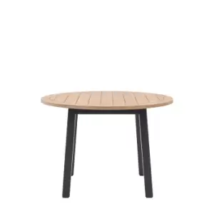 Image of Elda 4 Seater Round Dining Table Charcoal (Grey)
