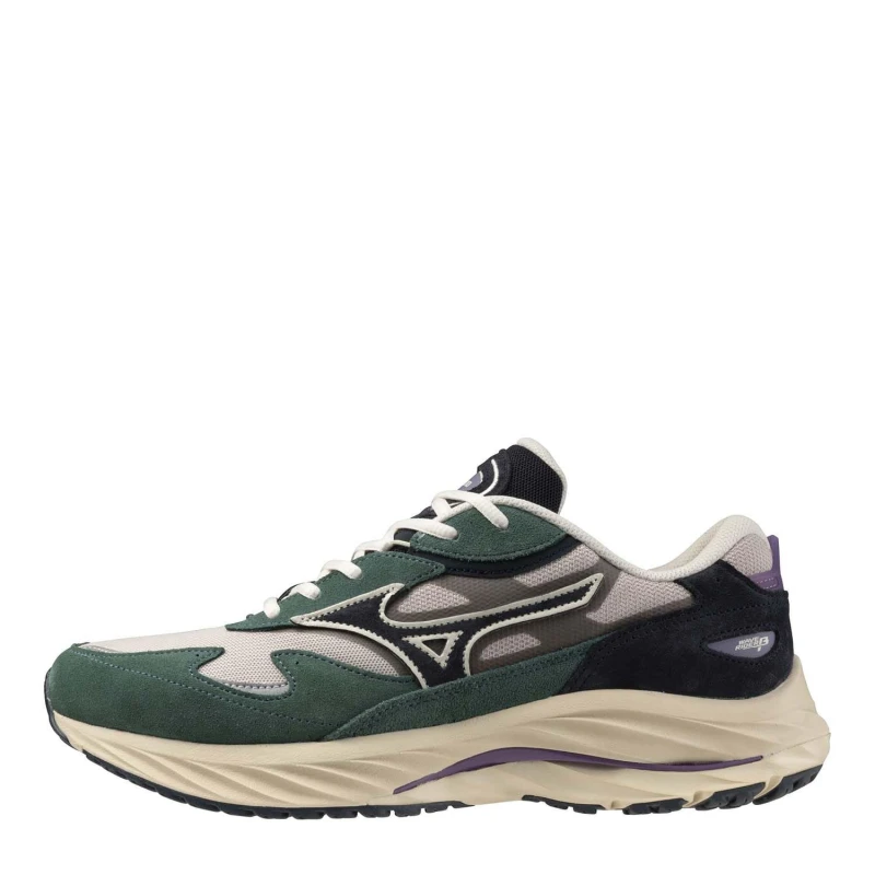 Image of Mizuno Wave Rider 10 Beta Trainers Green White male UK 4
