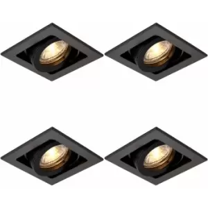 Image of Loops - 4 pack Single Recessed Boxed Downlight - 50W GU10 Reflector - Matt Black