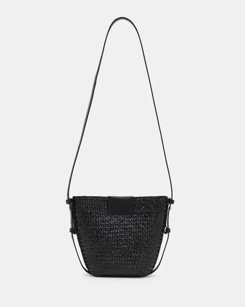 Image of AllSaints Ebro Straw Crossbody Bag
