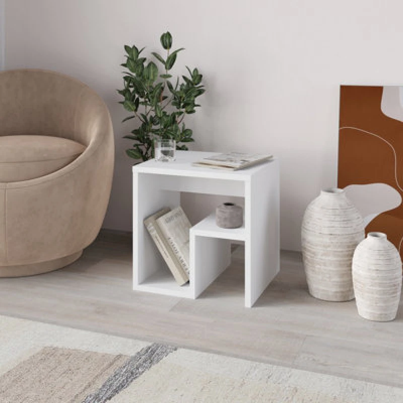 Image of Decortie Side Table 35X40X40Cm Particleboard, White 8683628018774