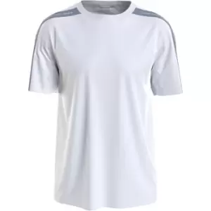 Image of Calvin Klein Jeans Contrast Tape Shoulder Tee - White
