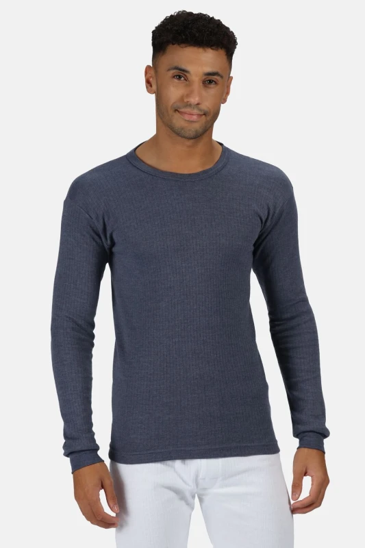 Image of Regatta Regatta Men Thermal Long Sleeve Vest in Mid Navy Size: Medium Mid Navy M Male 5020436626082