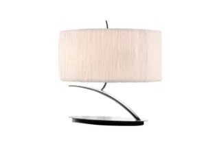 Image of Eve Table Lamp 2 Light E27 Small, Polished Chrome with White Oval Shade